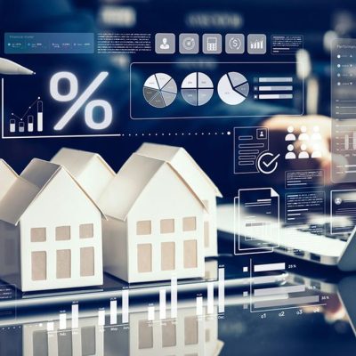 Financial for property or real estate management with person forecasting yield ratio and cost.Banking and loan concepts.business investment and property